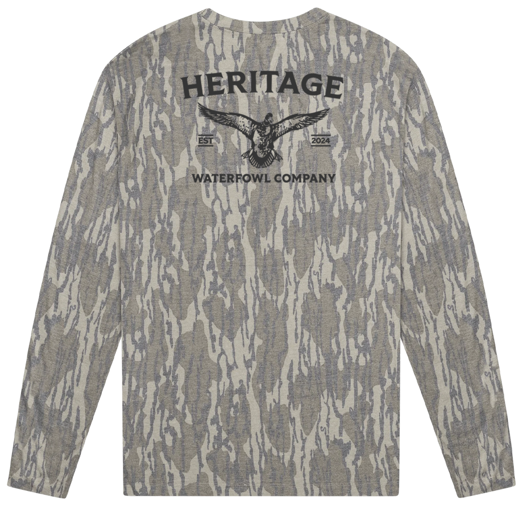 Mossy Oak Long Sleeve Bottomland Mallard Washed Out Tee
