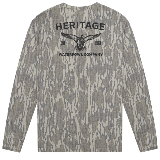 Mossy Oak Long Sleeve Bottomland Mallard Washed Out Tee