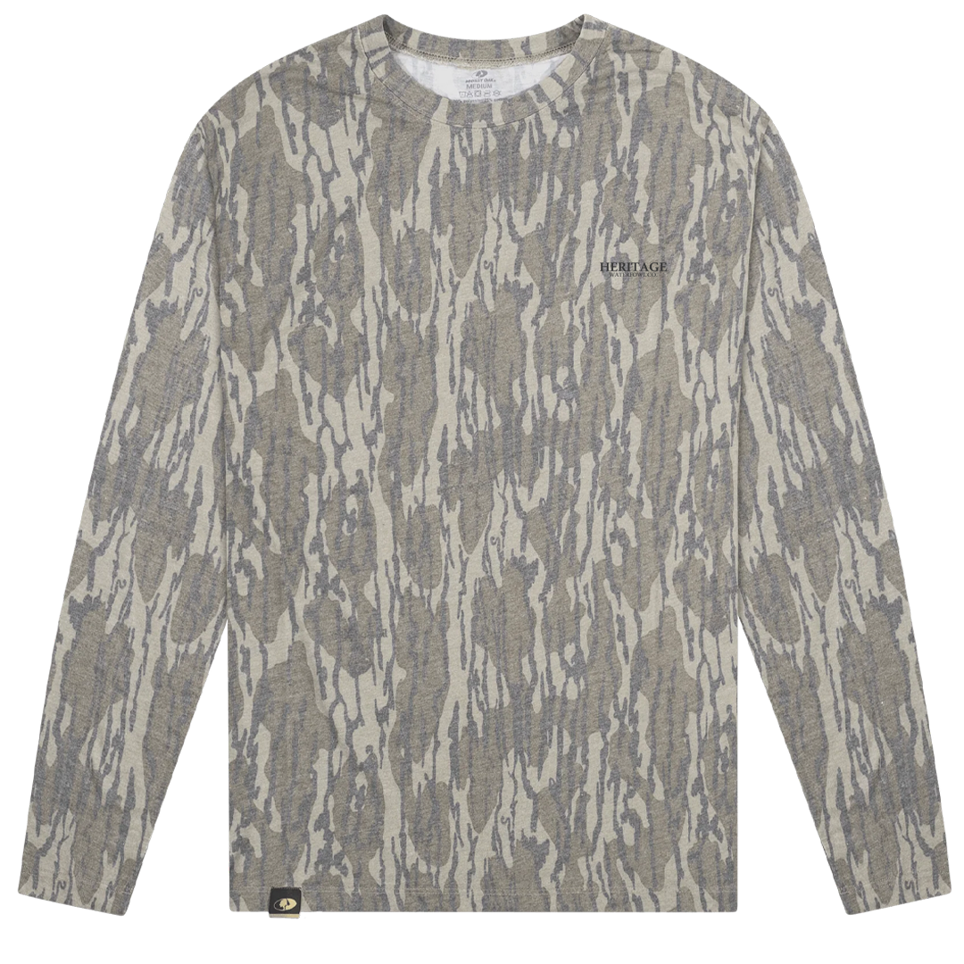 Mossy Oak Long Sleeve Bottomland Mallard Washed Out Tee