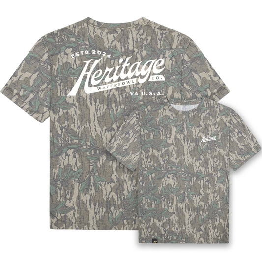 Mossy Oak Greenleaf Washed HWF Logo Tee